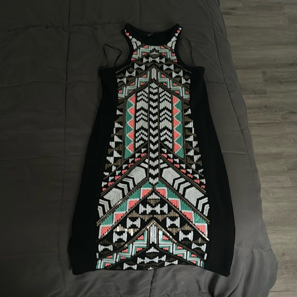 Bodycon Multicolor Halter Dress EXPRESS
